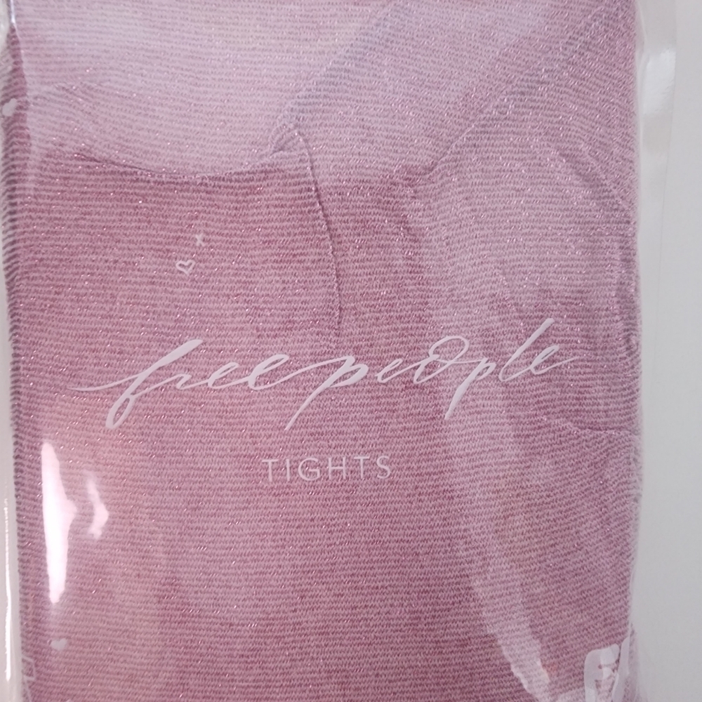 NWT Free People Pink All That Shimmers Tights - Picture 4 of 10